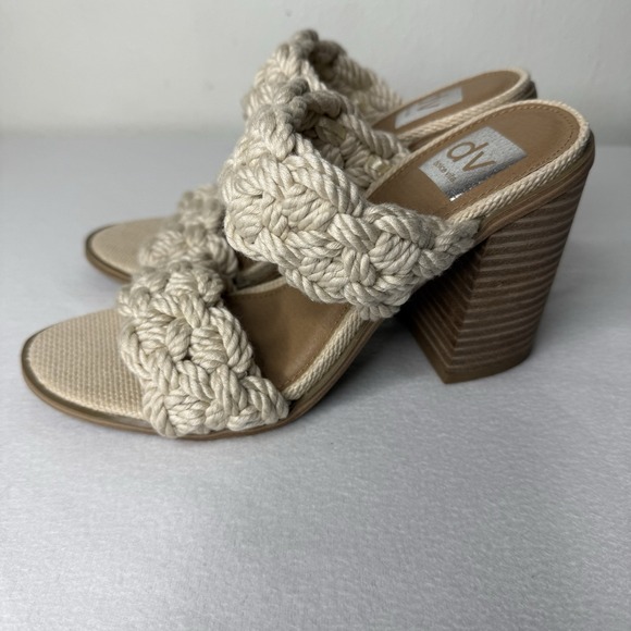 DV Dolce Vita Cream Roulette Braided Heeled Sandals Womens 7 - Picture 2 of 10